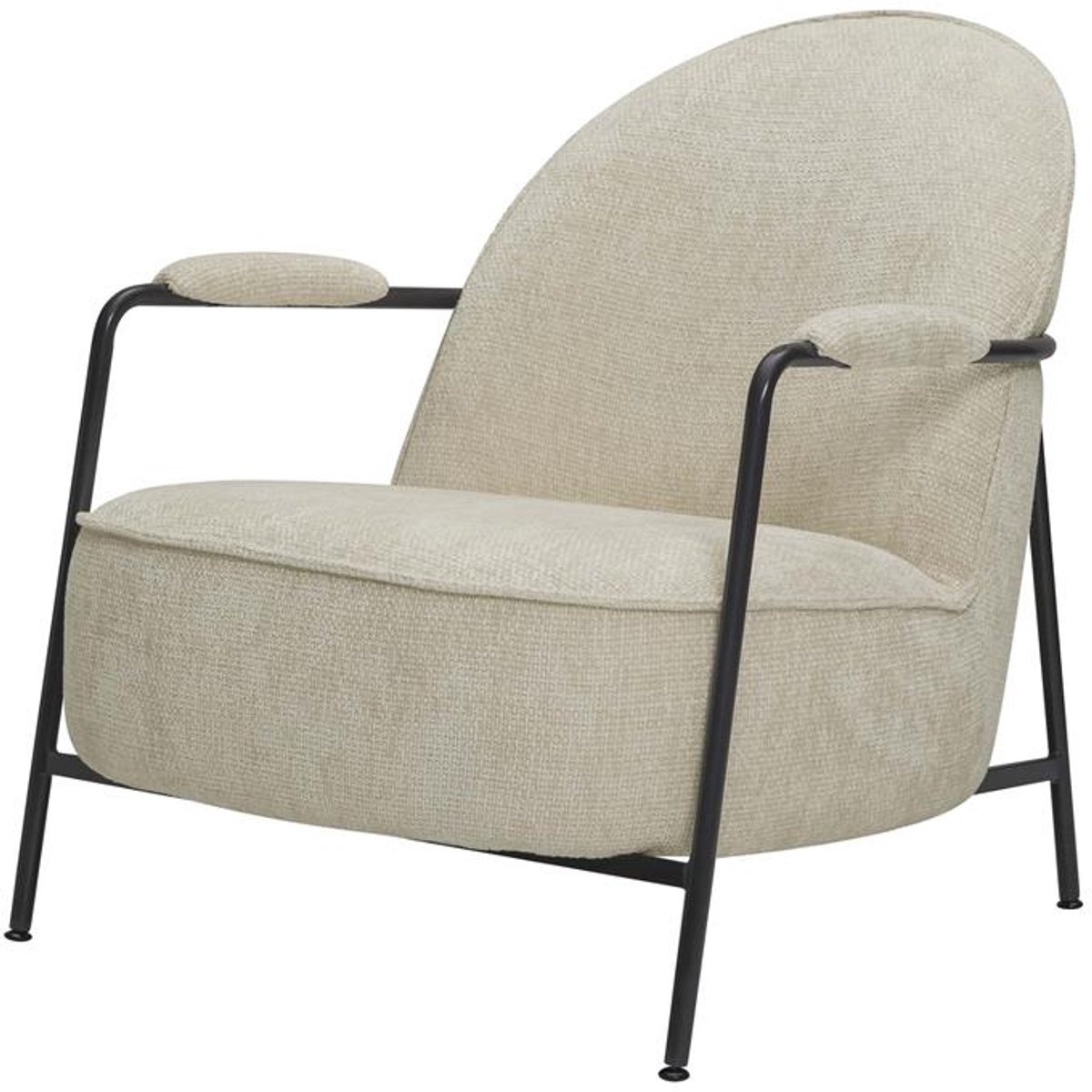 Tower Living Fauteuil Amelia - Wit Stof - Met Armleuning - 82x73x77cm