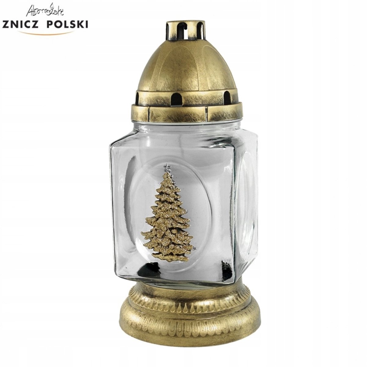 Gouden Kerstboom Znicz - Klassieke Grafsteen Decoratie