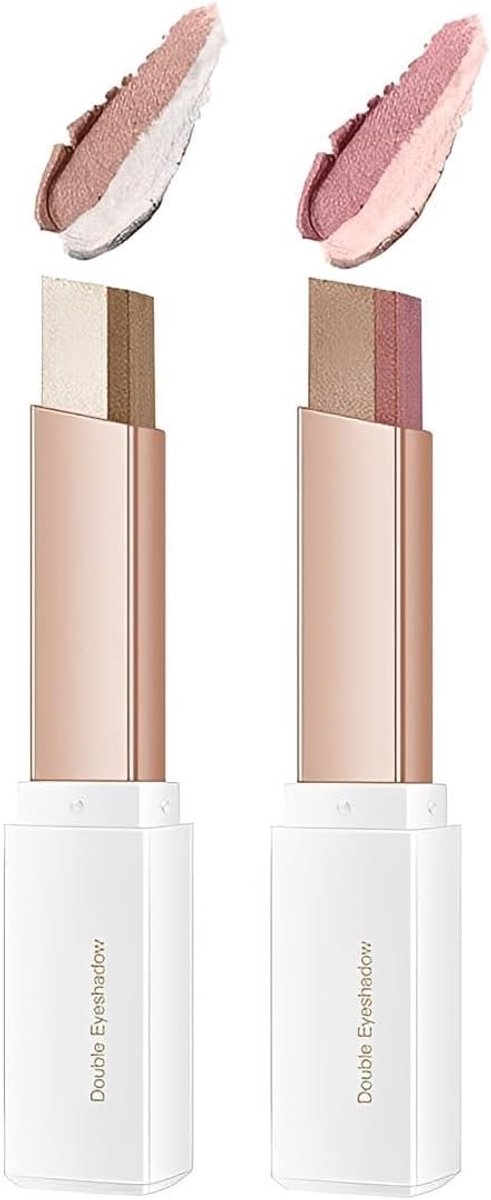 Oogschaduwstift 2-in-1 - 2 kleuren waterdichte crème - langhoudend glinsterend - veelzijdige make-up looks - ShopVlot