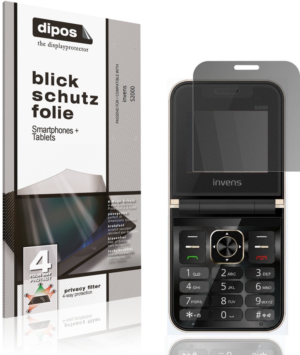 dipos – Matte Privacy Screenprotector geschikt voor invens S2000 | Anti-Spy Beschermfolie