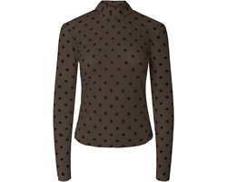 Pieces Top Pcjeshi Ls High Neck Top Jrs Bc 17159223 Hot Fudge/dots Dames Maat - M