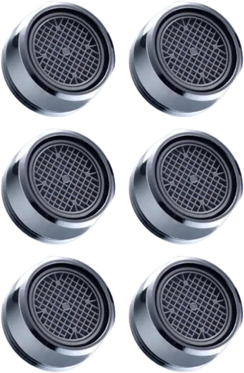 M24 Jet Regulator, Water Tap Filter Sink for Kitchen and Bathroom, Stainless Steel and Seals (Pack of 6) - ShopVlot
