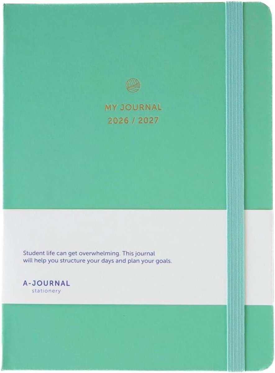 Schoolagenda 2026 2027 - Mintgroen - 16 x 21,5 cm - Hardcover Soft-Touch - Voor Scholieren en Studenten