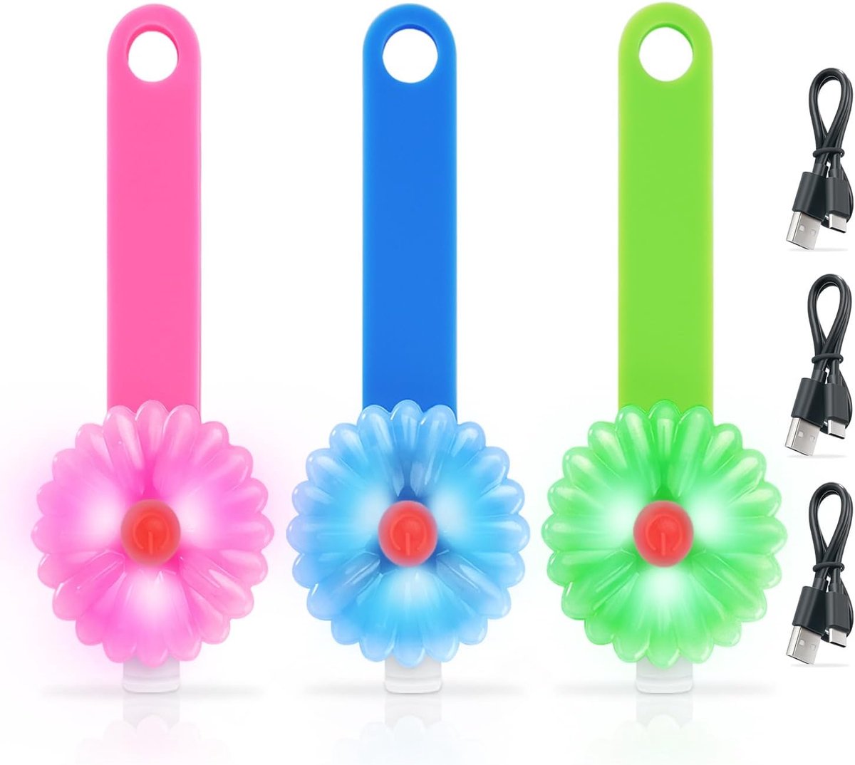 LED Safety Lights for Dog Collar, Dog Collar Light with 3 Flashing Modes USB Rechargeable, Pet Lamp Hanger, Night - ShopVlot