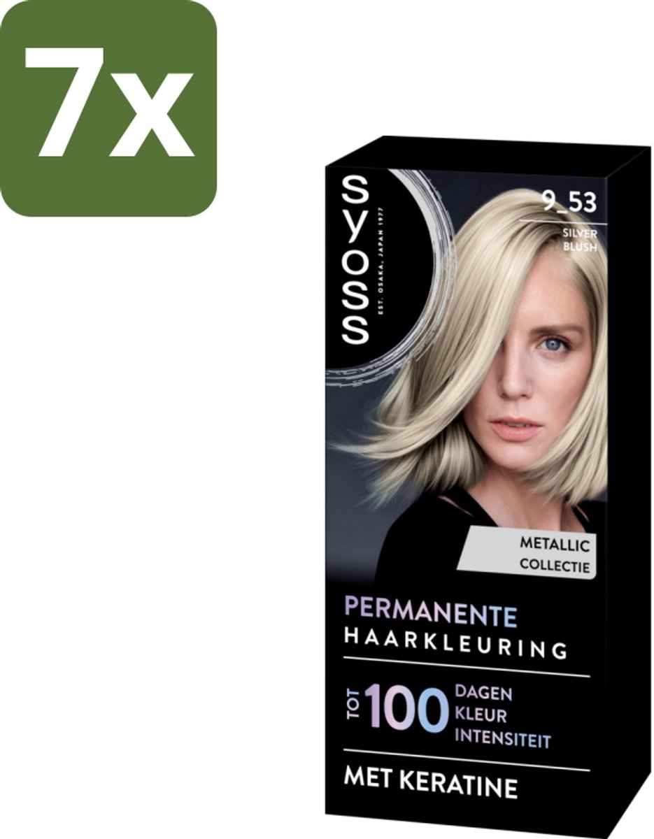 SYOSS - Coloration 9-53 Silver Blush - Haarverf - Grijsdekking - Vermindert Haarbreuk - Bulkverpakking - 7 stuks