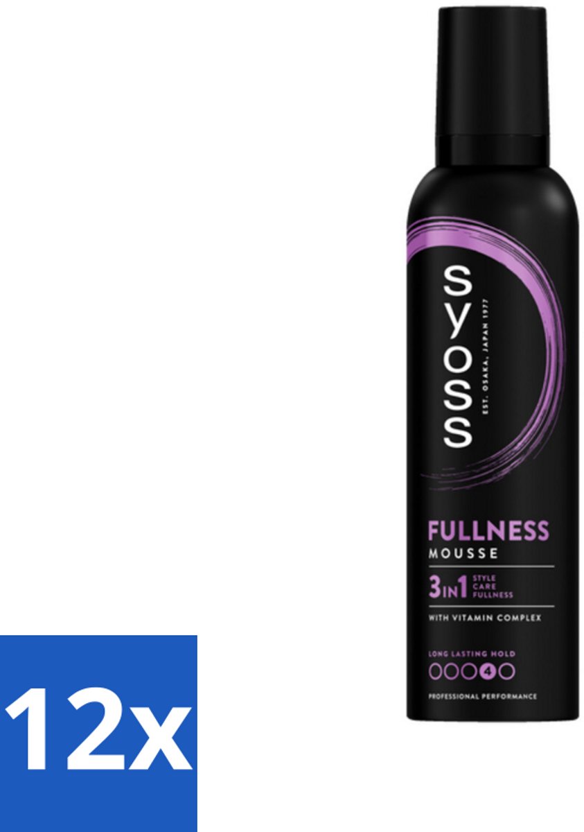 Syoss - Fullness - Haarmousse - Lichtgewicht Volume - 250 ml - Voordeelverpakking - 12 stuks