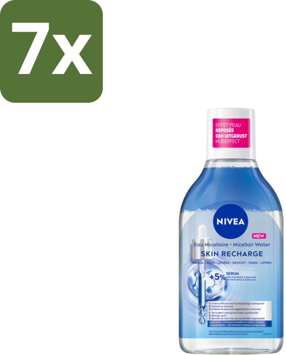 NIVEA - Micellair Water - Serum Verrijkt Opladend - Verwijdert Waterbestendige Make-up - 400 ml - Bulkverpakking - 7 stuks