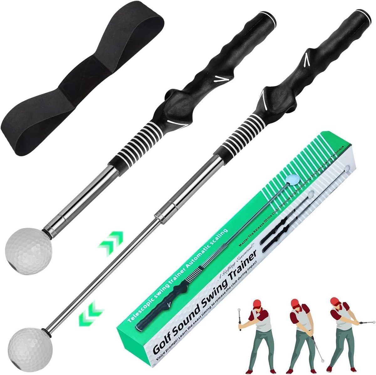 Golf Trainingshulp en Oefenstick - Telescopisch - 39,5 cm - Antislip Grip - Voor Rechtshandigen