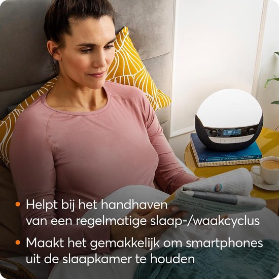 Lumie Bodyclock Luxe 750DAB - Wake-up light - USB/DAB+/Bluetooth - Antraciet van Merkloos — afbeelding 3