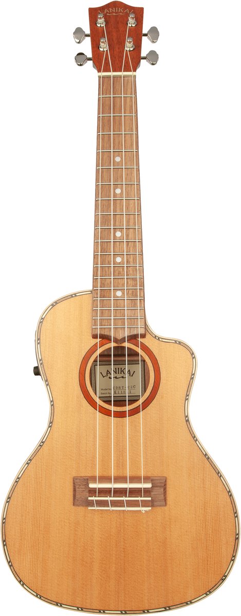 LANIKAI LKUCDSTCEC Concertukelele, Cedar Solid Top Serie, Voorversterker, Tas