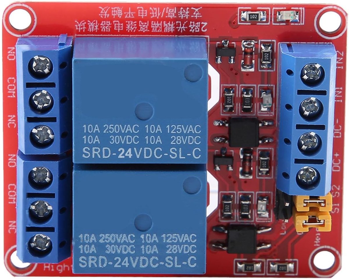DC 10A 2-Channel High Low Level Trigger Relay Board Module AC 250V DC 30V Dual Optocoupler Insulation Relay for PLC - ShopVlot