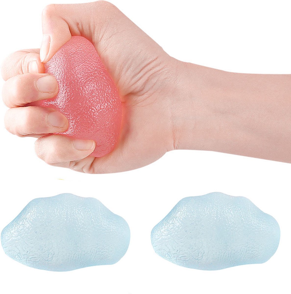 2 stuks Stressverlichtend knijpspeelgoed – knijpbal voor vingeroefeningen – handtrainingsbal – pols- en griptrainer – squeeze speelgoed – geschikt voor handtraining, thuis en op kantoor – Blauw