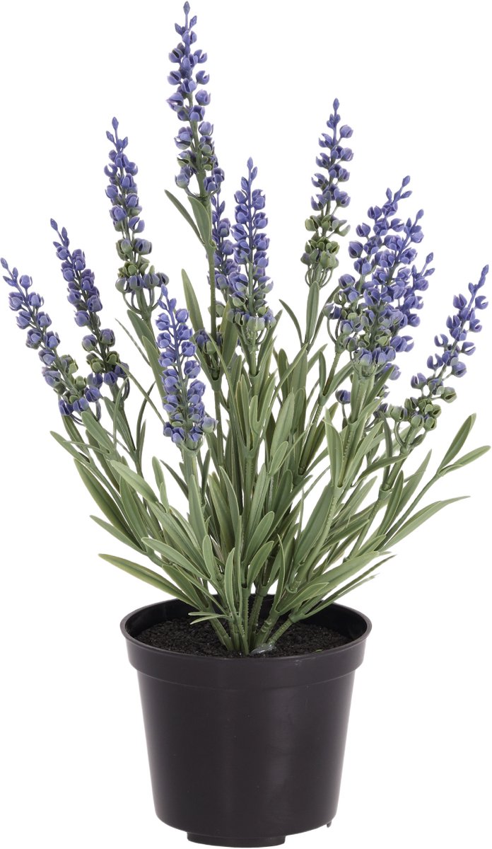Lavender kunstplant 30cm UV blauw in kweekpot 10cm