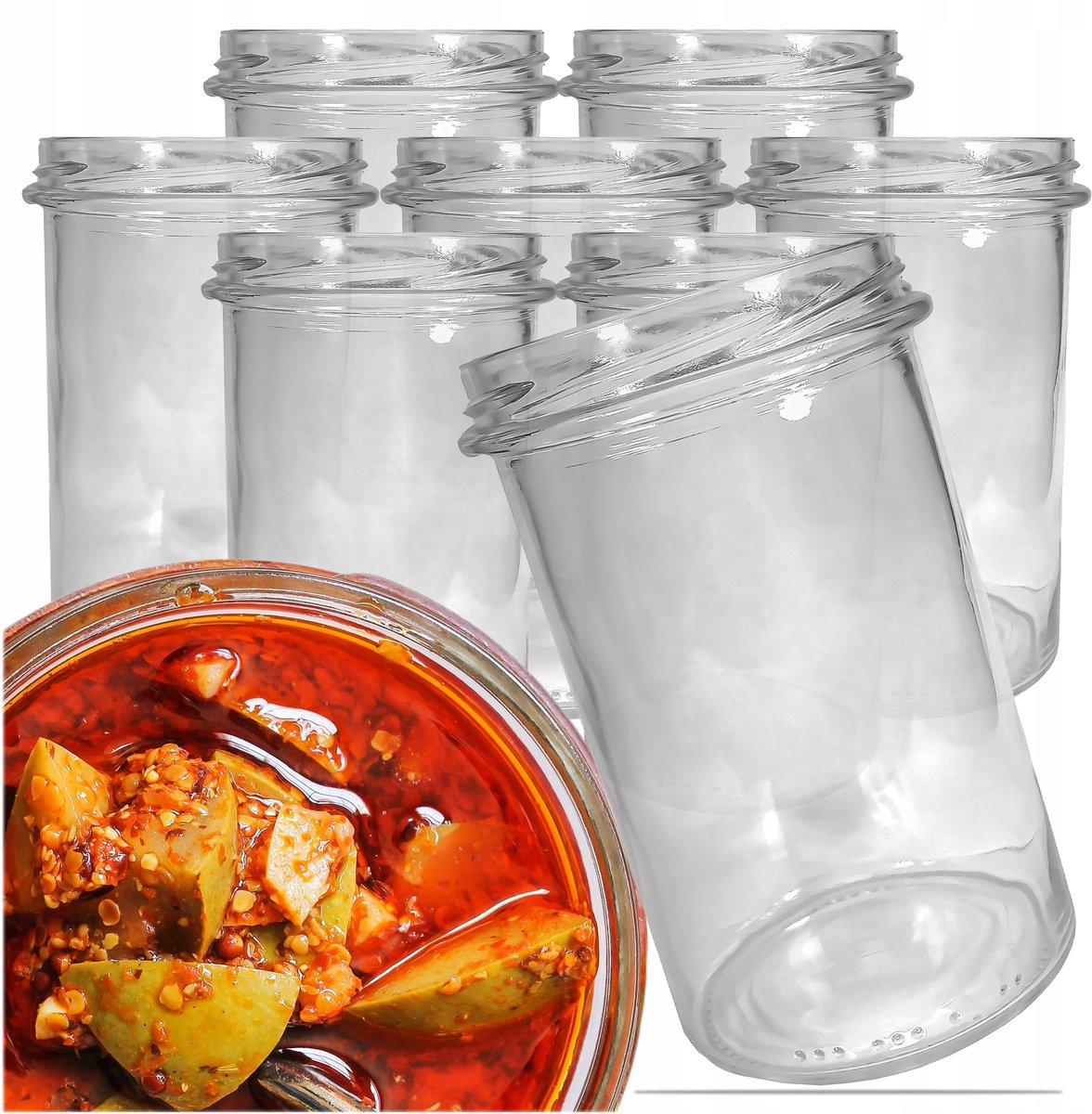 Glazen Potten 545ml (8 stuks) voor Honing, Jam & Conserveren