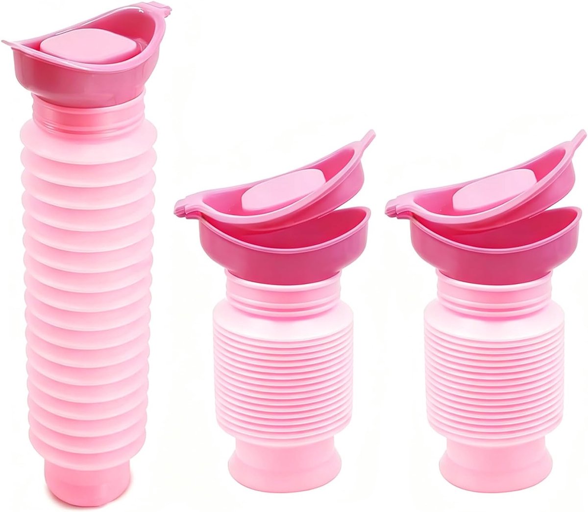 2 stuks intrekbaar draagbaar urinoir 750 ml, herbruikbare urinefles, compact noodurinaal voor reizen en auto