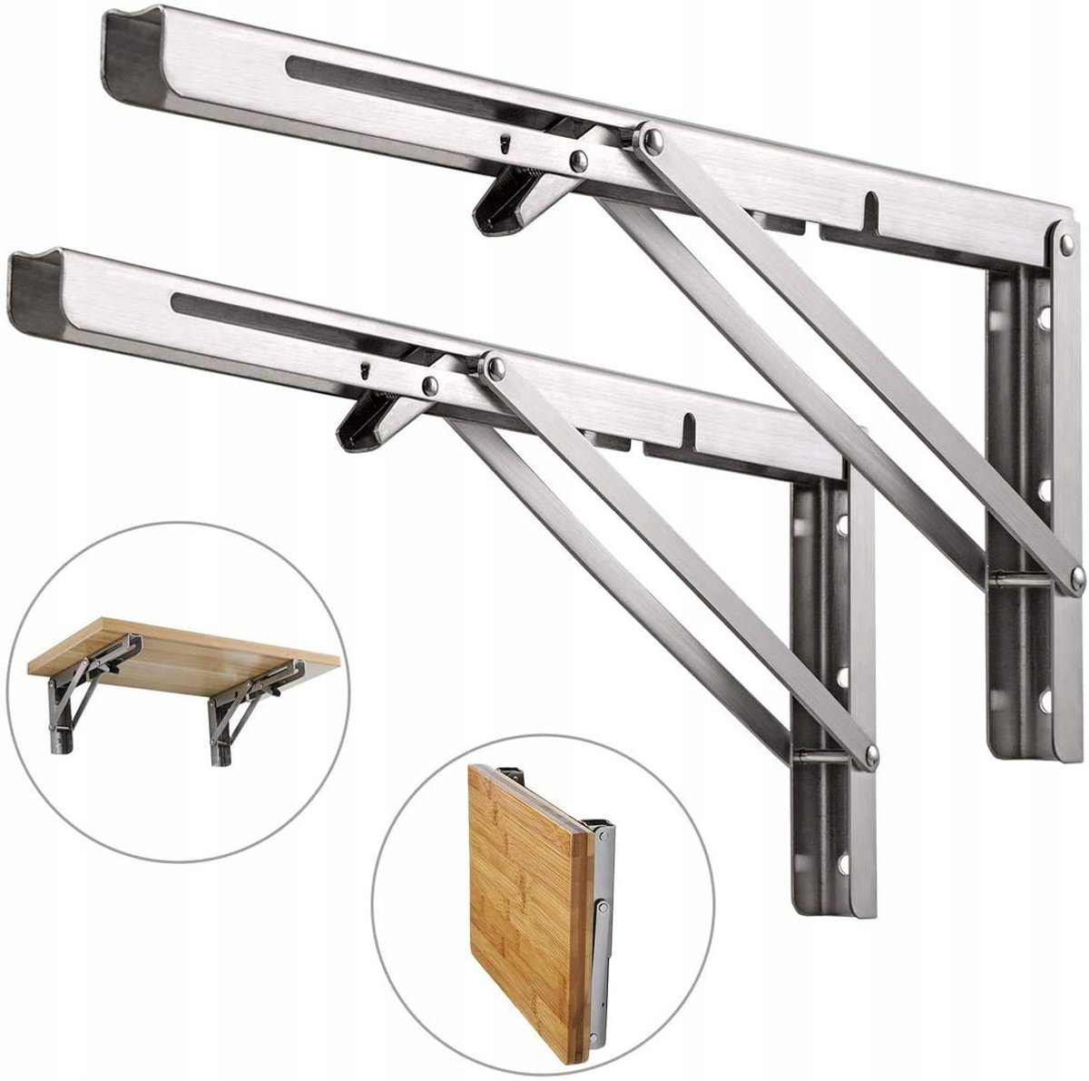 2x Opklapbare Hoeksteunen 400x170mm - 150kg Draagvermogen