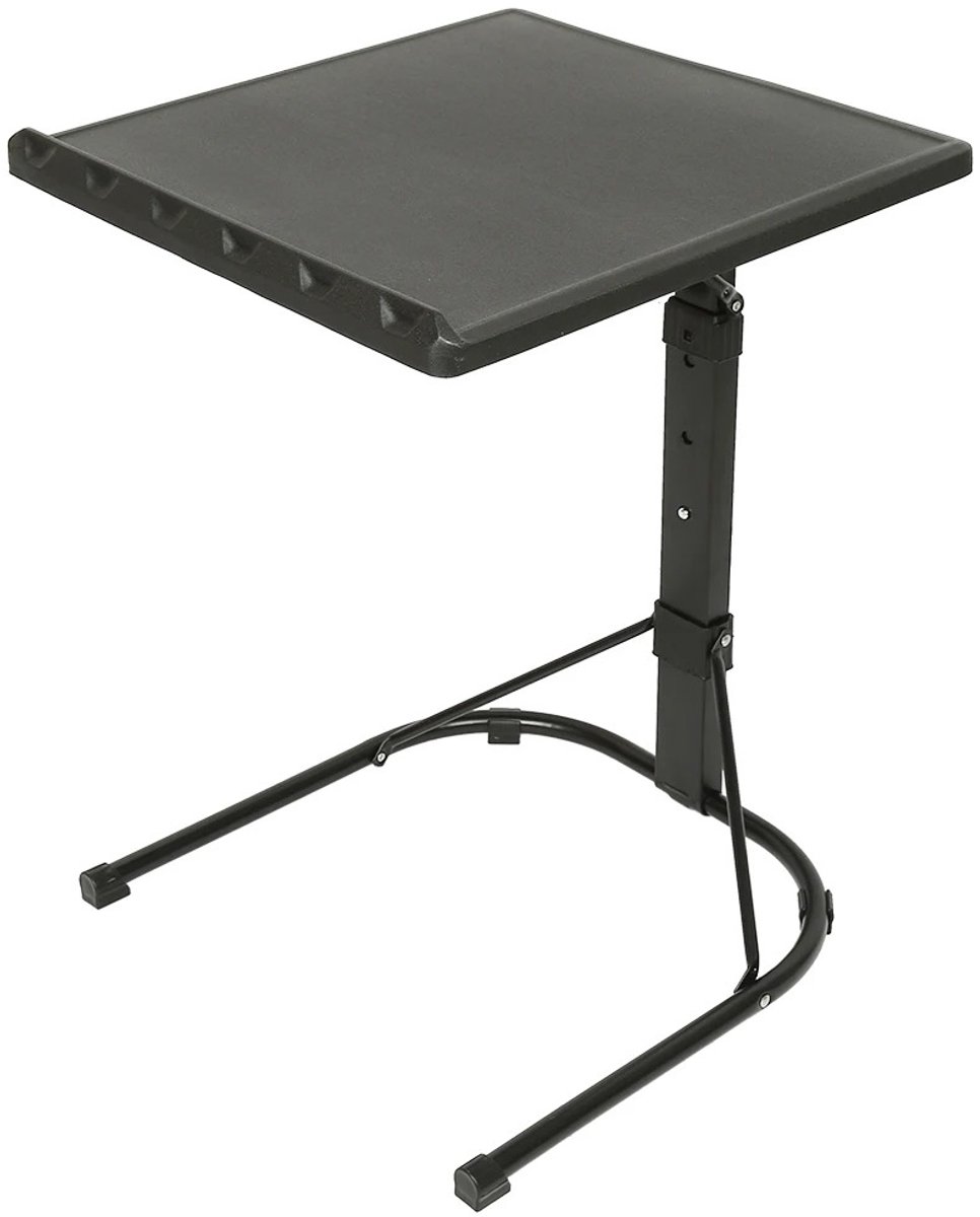 G&G laptoptafel - In hoogte verstelbaar - Bijzettafel - Bank - Bed - Opvouwbaar - Inklapbar - 43x43cm - Van 58-70cm - Zwart