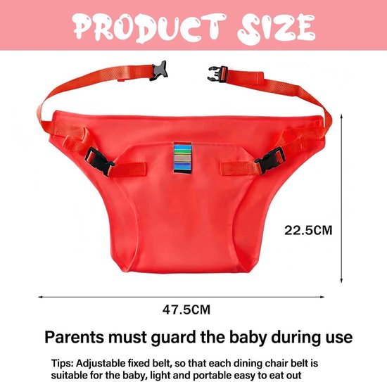 Veiligheidstuigje voor kinderstoel - Geschikt voor kinderstoelen - Accessoire voor kinderstoel - Kinderstoel - Kruismodel tuigje - Veiligheidsriem voor baby's - Roze — afbeelding 2