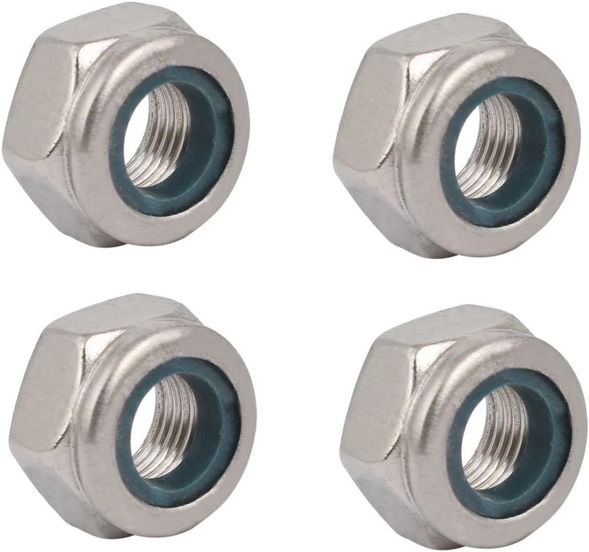 Sourcingmap 4pcs M10 x 1mm Pitch Metric Fine Thread 304 Stainless Steel Hex Lock Nuts - ShopVlot