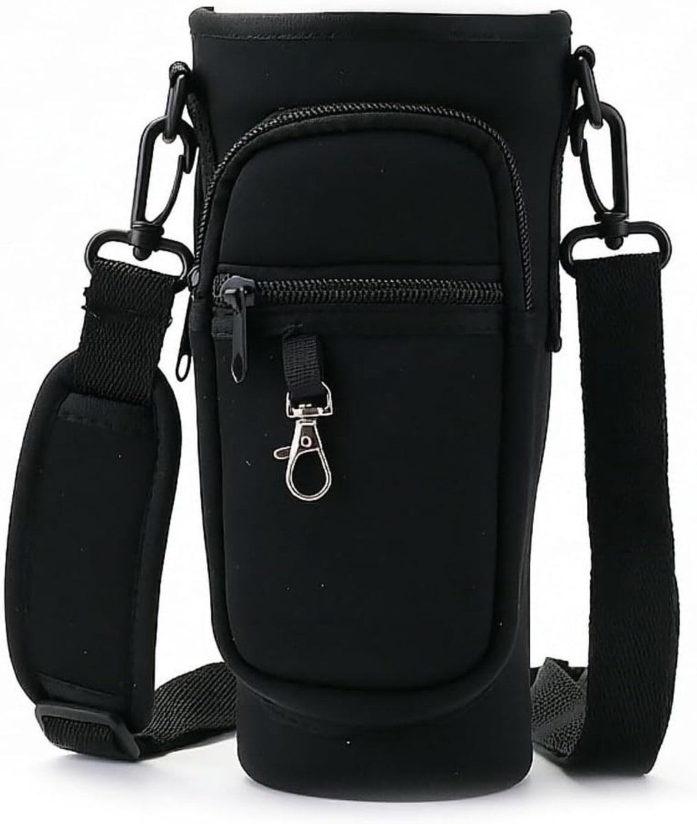 Practical carry bag for water bottles with strap and cup holder for on the go - ShopVlot