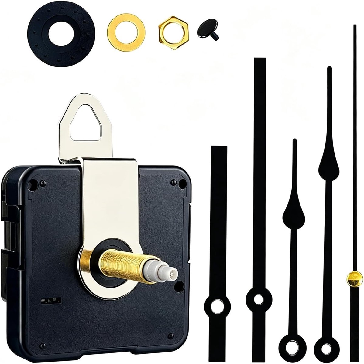 Silent Quartz Movement, Wall Clock Mechanism with Black Hands Mechanism, Clock Battery for Repair and DIY, Precise - ShopVlot