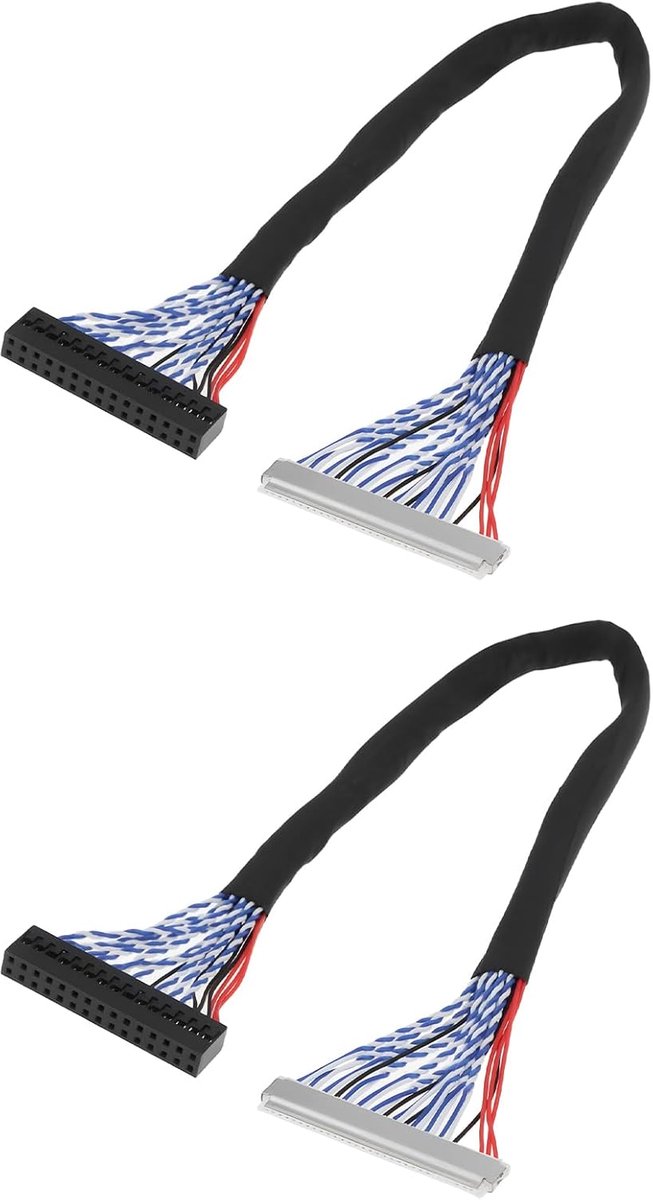 2Pcs 8 Bit LVDS Cable FIX-30 Pin 2ch for 17-26 inch LCD/LED Panel Controller 25cm - ShopVlot
