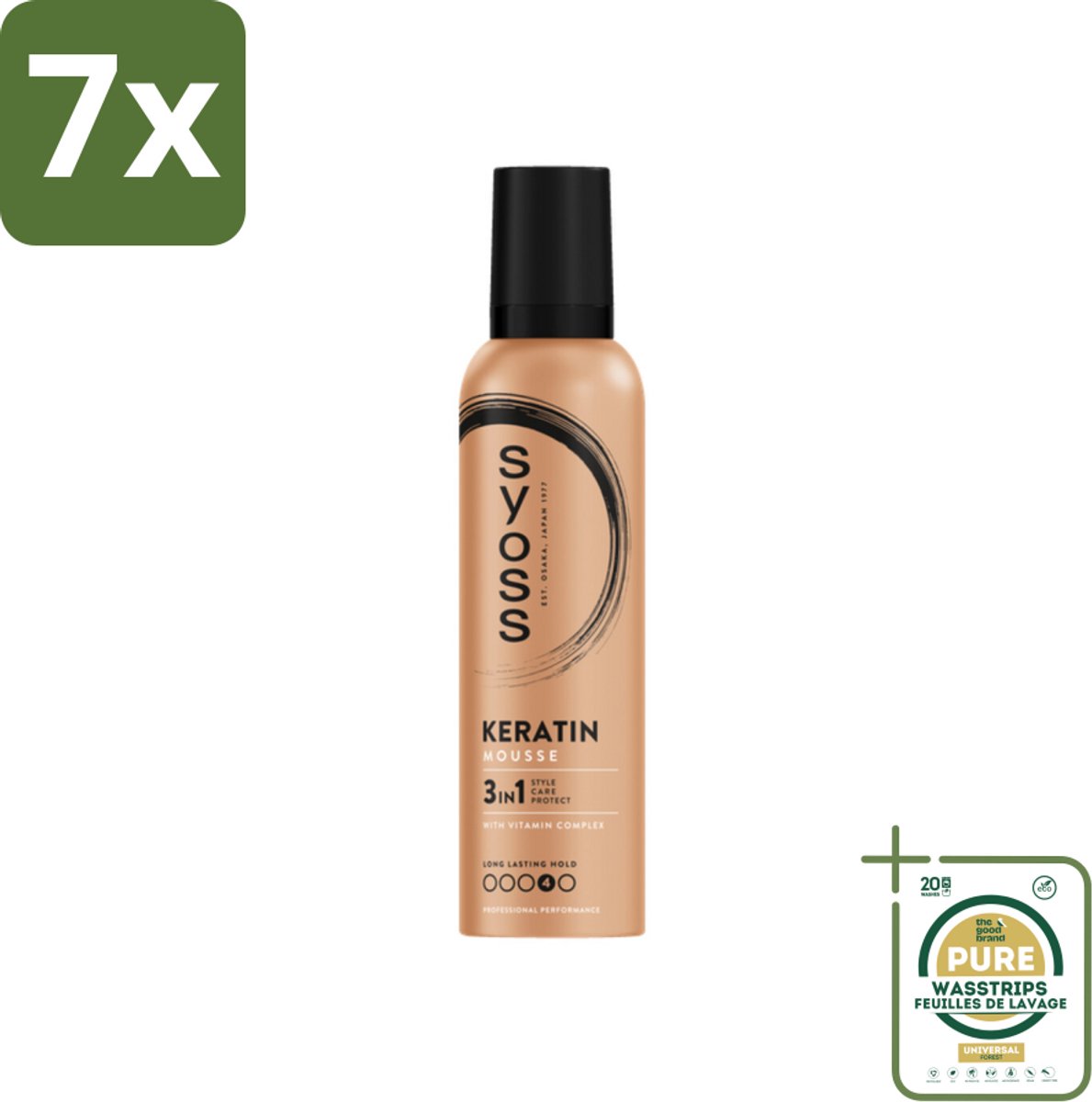 7 x Syoss - Keratin - Haarmousse - Versterkt Haarvezels - 250 ml - Grootverpakking - Haarversterking - Haarmousse - Styling - Haarverzorging - Keratine