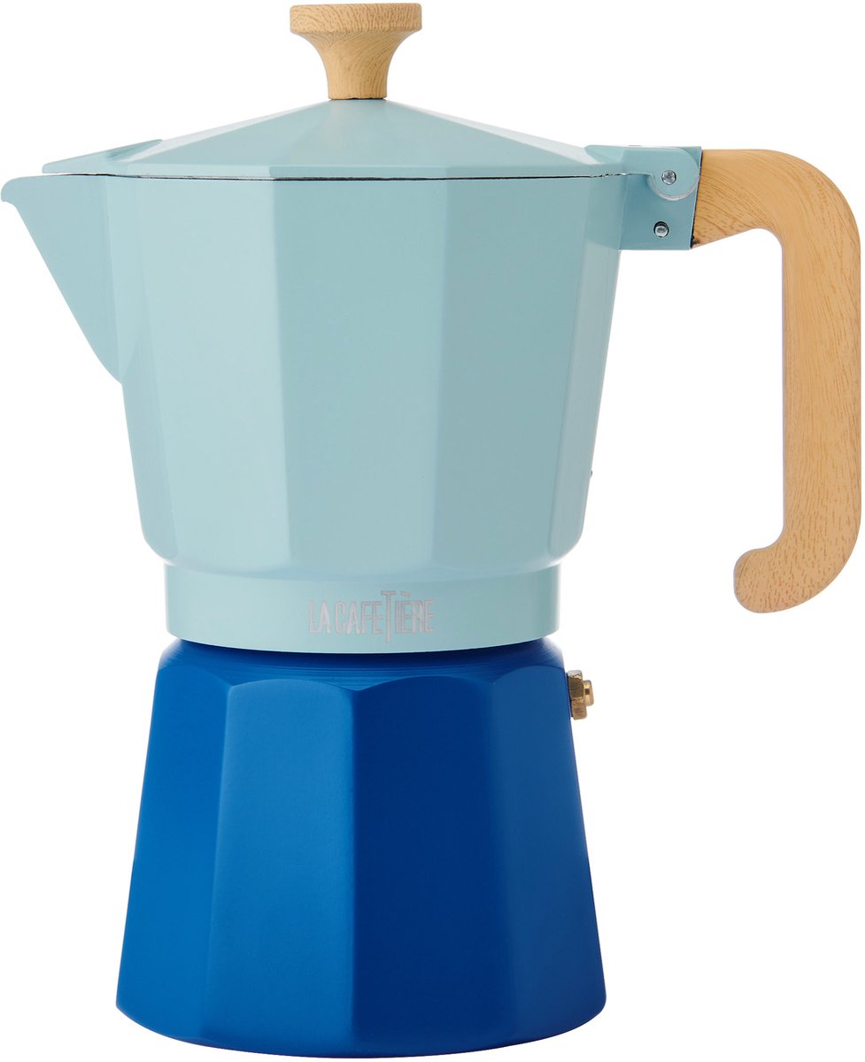 La Cafetière - Venice Percolator - Aluminium - Hemelsblauw - 6 Kops - 290ml