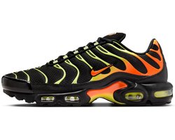 Nike Air Max Plus - Sneakers - Maat 44 - Black/Hyper Crimson-Limelight / Zwart Rood Groen - Air Max Plus - Lifestyle - Heren Sneakers voor Mannen
