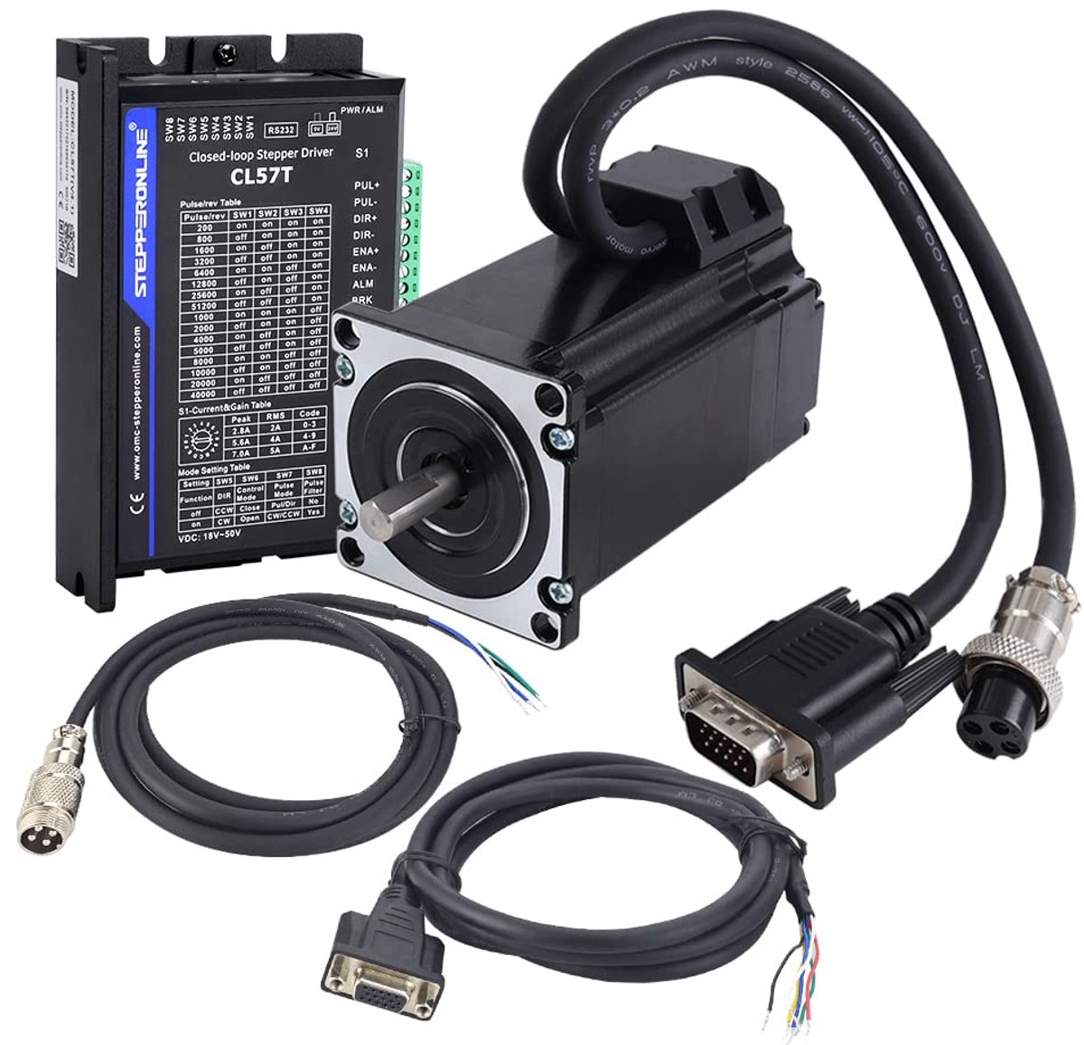 Stepper motor kit - 2.0Nm Nema 23 - met motor driver en kabels - ideaal voor CNC graveermachines - ShopVlot