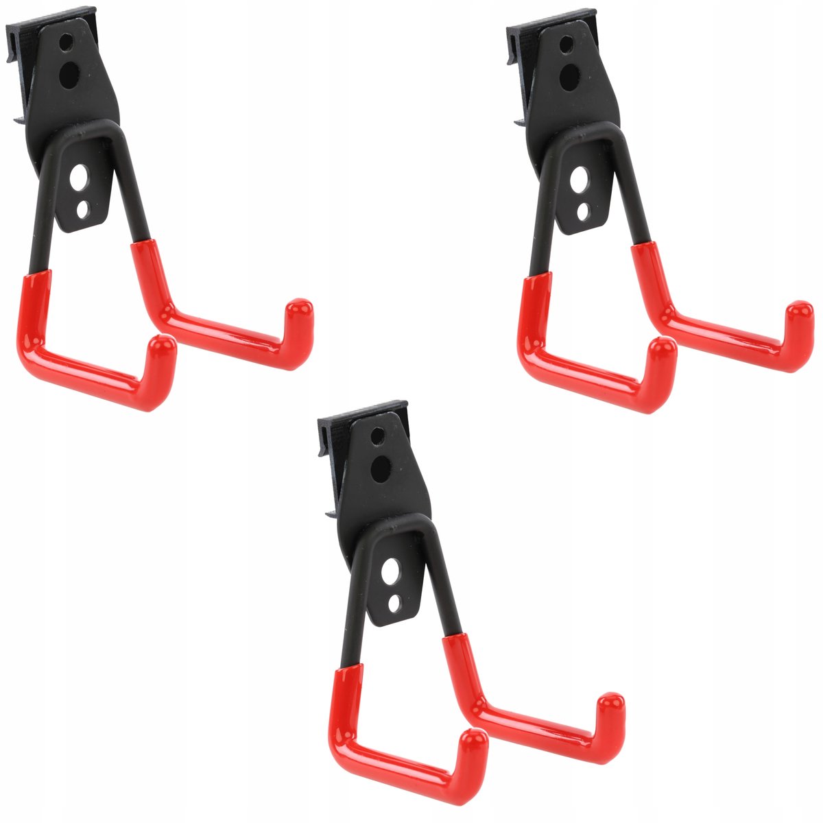 3x Botle Gereedschapshaken 7cm Zwart/Rood - Max 40kg