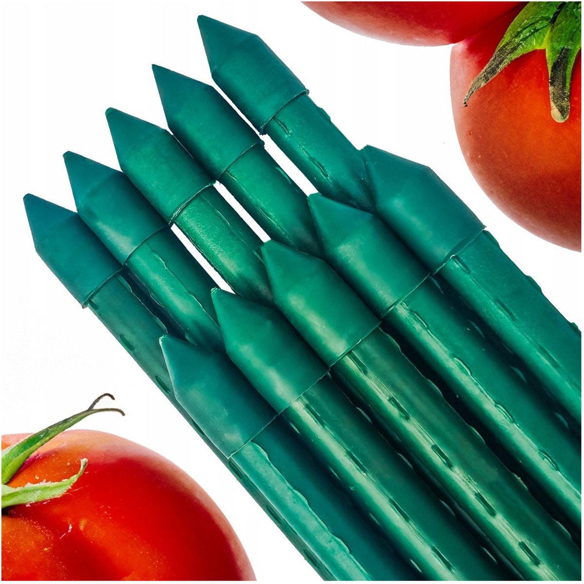 10x Tomatensteunen 180cm Staal Groen - Stevige Plantensteunen