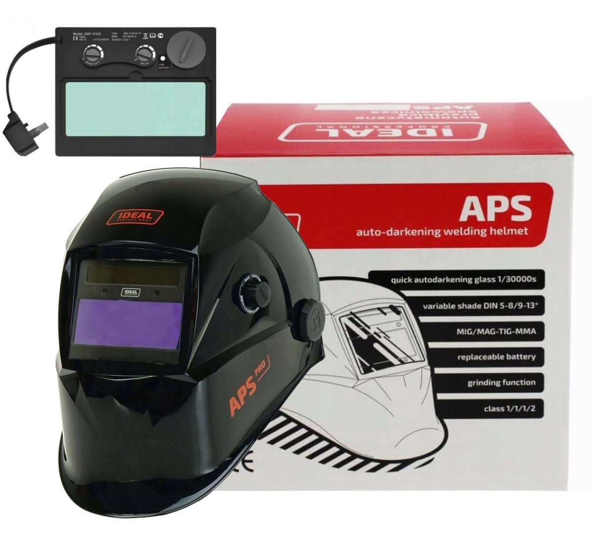Automatische lashelm IDEAL APS-510G TRUE COLOR Zwart