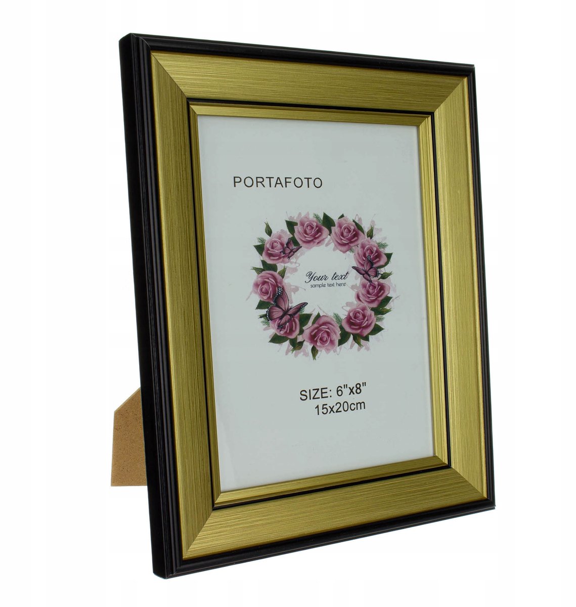 Fotolijst 20x15 cm Goud/Zwart Kunststof met Glas