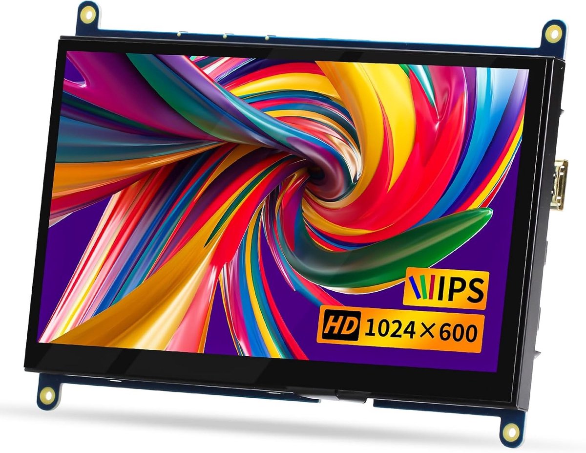 Mini HDMI Monitor - 7 Inch - 1024 x 600 - Draagbaar IPS Scherm - Voor Raspberry Pi en Laptops