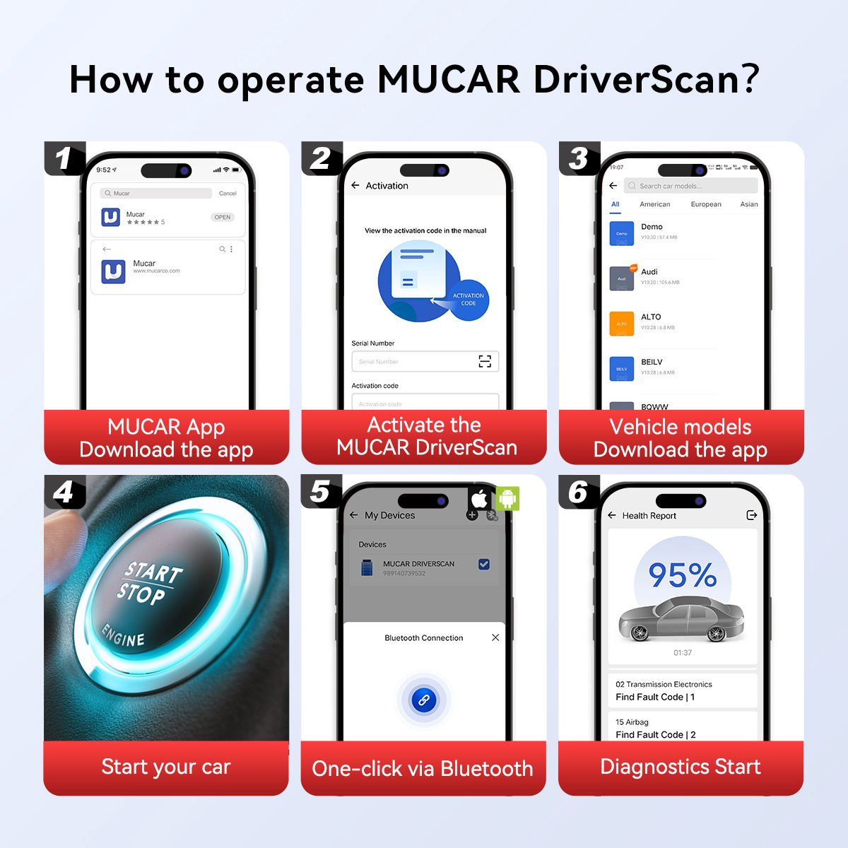 MUCAR DriverScan OBD2 Bluetooth scanner - Android en iOS thumbnail 7