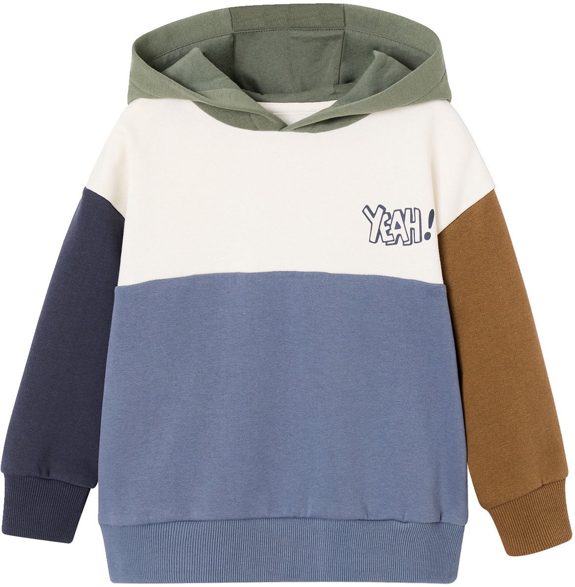 Vertbaudet Sweater met colorblock en capuchon Basics jongens