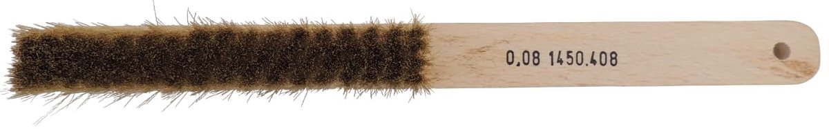 Brass Hand Brush with Wooden Handle, 4 Rows, for Cleaning and Processing Small Parts of Jewelry, Watchmaking (Soft - ShopVlot