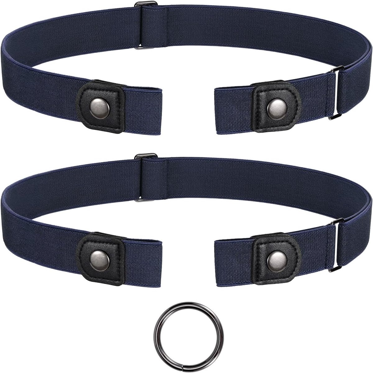 JasGood 2 Pieces Belt Without Buckle Belt Elastic Invisible Stretch Belt for Women and Men Adjustable Stretch Belt - ShopVlot
