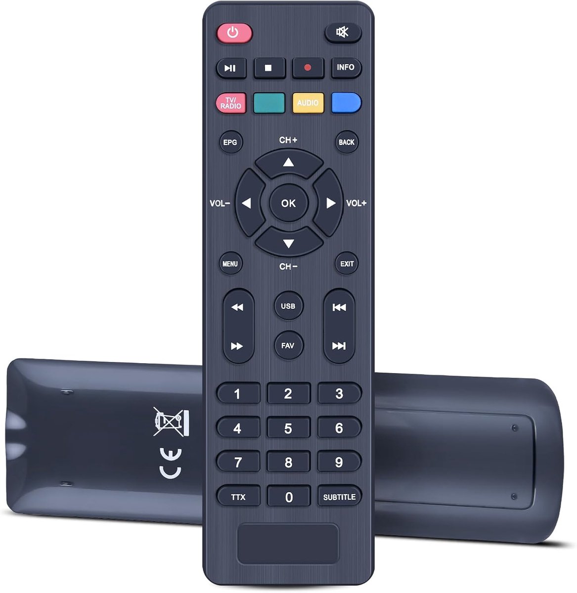 Vervangende afstandsbediening geschikt voor TeleSystem digitale terrestrische decoder HEVC HD HDR HLG TS6815 T2HEVC - ShopVlot