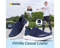 FitVille Slip On Sneaker Men's Extra Wide Trainers Non-slip Walking Shoes Wide Outdoor Shoes Comfortable Lightweight - ShopVlot