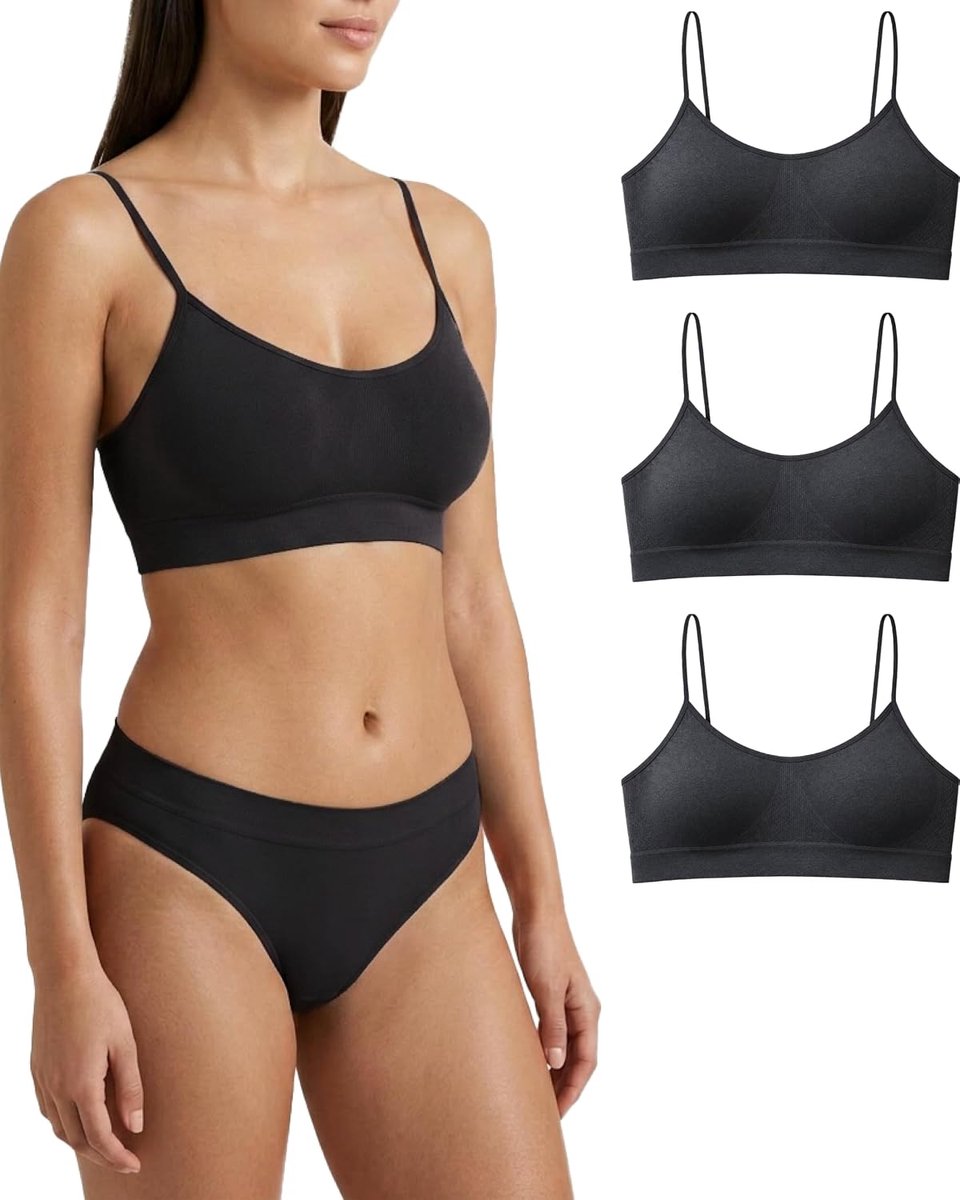 Risalti Women's Bra Without Underwire Narrow Shoulder Straps 3 Pcs - ShopVlot