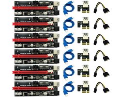 RANY 6 piece Ultrastable Ver009S USB 3.0 PCIe PCIe Riser Ver 009S Express 1X 4X 8X 16X Extender Riser Card Adapter - ShopVlot