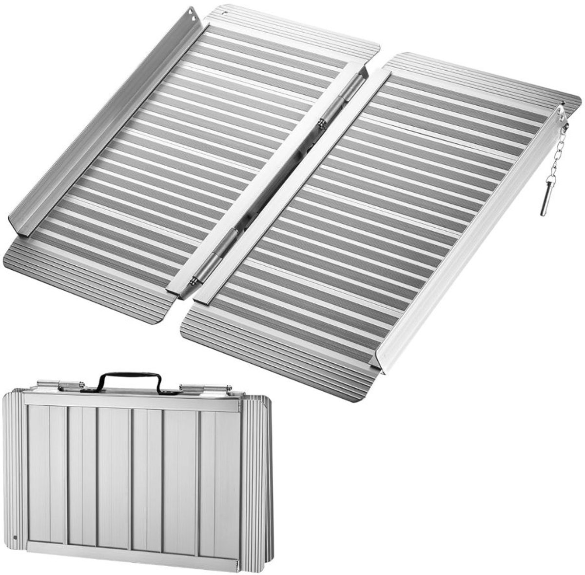 NIVA® Oprijplaat - Oprijplaten - Oprijbok - Zilver - 66 cm x 74 cm x 6 cm