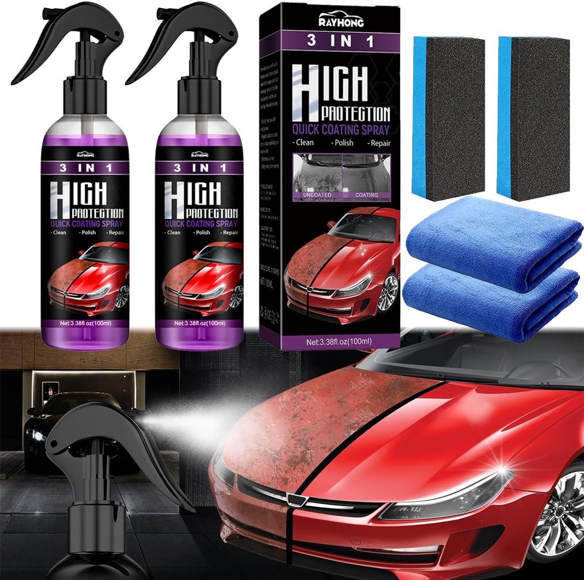 Solidchoice - High Protection Spray 3-in-1 voor Auto en Motorfiets (2 stuks)