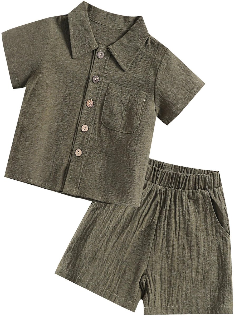 Solidchoice - Katoenen Linnen Zomerset voor Baby Jongens, 2-delig