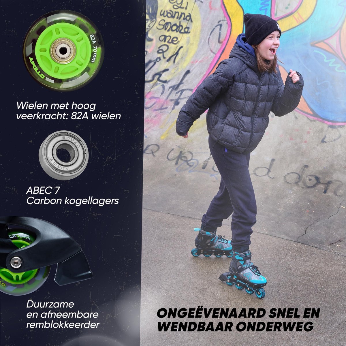 Solidchoice - Verstelbare Inline Skates voor Jongens en Meisjes (Maat 31-42)