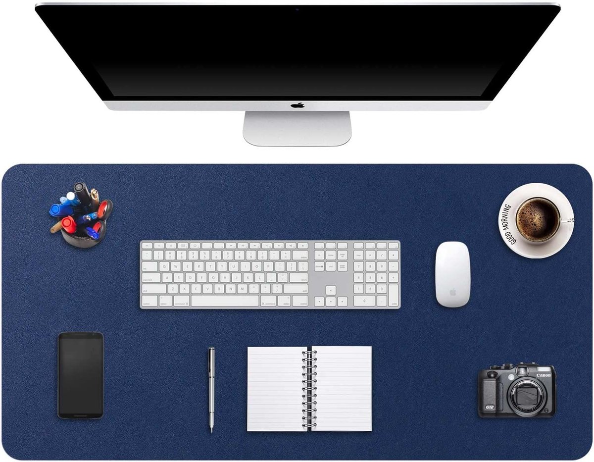 Grote bureauonderlegger - XXXXL - bureaumat - bureaubescherming - schrijfblok - voor laptop - toetsenbord - muis - PU-leer - waterdicht + suède - antislip - 120 x 60 cm