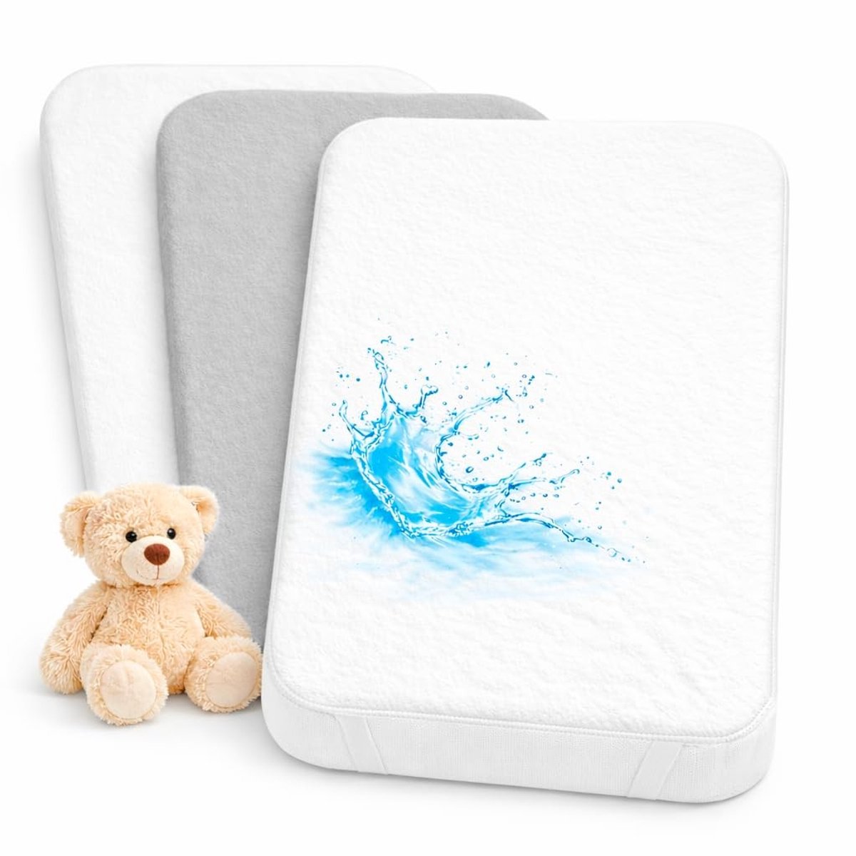 Solidchoice - Fitted Sheet en Waterdichte Matrasbeschermer - 80x160 cm