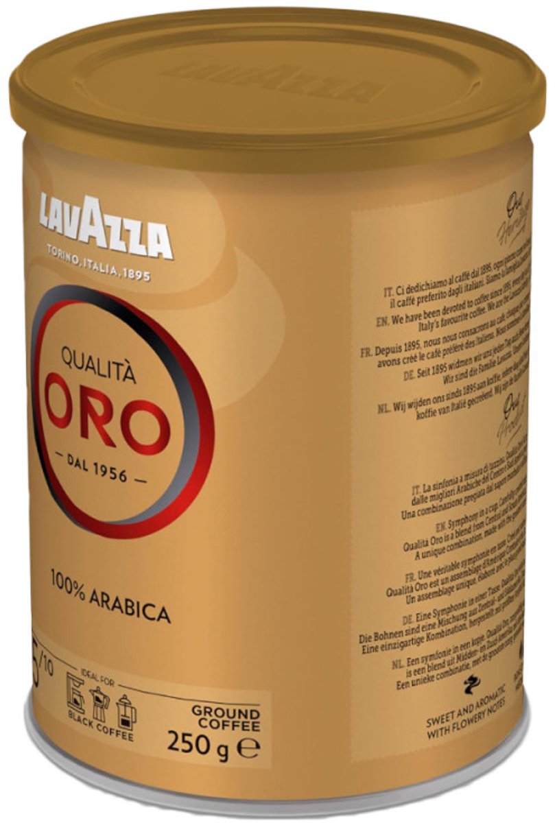 Gemalen koffie Lavazza Qualita Oro, 250 g (in een blik)